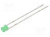 Dioda LED, 3mm, verde, 2...6mcd, 10mA, 2,2...2,5V, KINGBRIGHT ELECTRONIC - L-1334GT