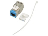Modul RJ45 Keystone albastru/gri, 8p8c, compatibil PoE+