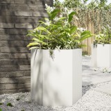 Cumpara ieftin Jardinieră de grădină alb 46x40x45 cm oțel hexagonal