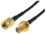 Cablu Coaxial 50&Omega; 25m SMA Soclu-Mufă Negru