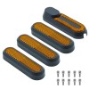 Set capace cu reflector din plastic, trotineta electrică Xiaomi Mi3 Lite, 2 bucăți, negru-galben | Motorevolution
