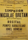 25 martie 1987 Afis Nicolae Bretan Cluj-Napoca