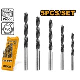 Set burghie lemn 5 bucati - Ingco AKD5058