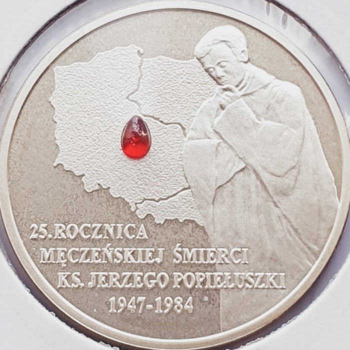 637 Polonia 10 zlote 2009 Death of Father Jerzy Popiełuszko km 701 UNC argint