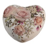 Cumpara ieftin Set 2 decoratiuni Inimioare ceramica multicolora 11x11x4 cm