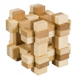Joc logic IQ din lemn bambus in cutie metalica-11, Fridolin