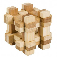 Joc logic IQ din lemn bambus in cutie metalica-11
