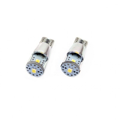 Set becuri auto cu LED CANBUS compatibil T10e W5W 3 SMD ALU Alb 12V/24V, foto