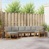 vidaXL Set de canapele de exterior 7 pcs Gri natural și deschis 3366724