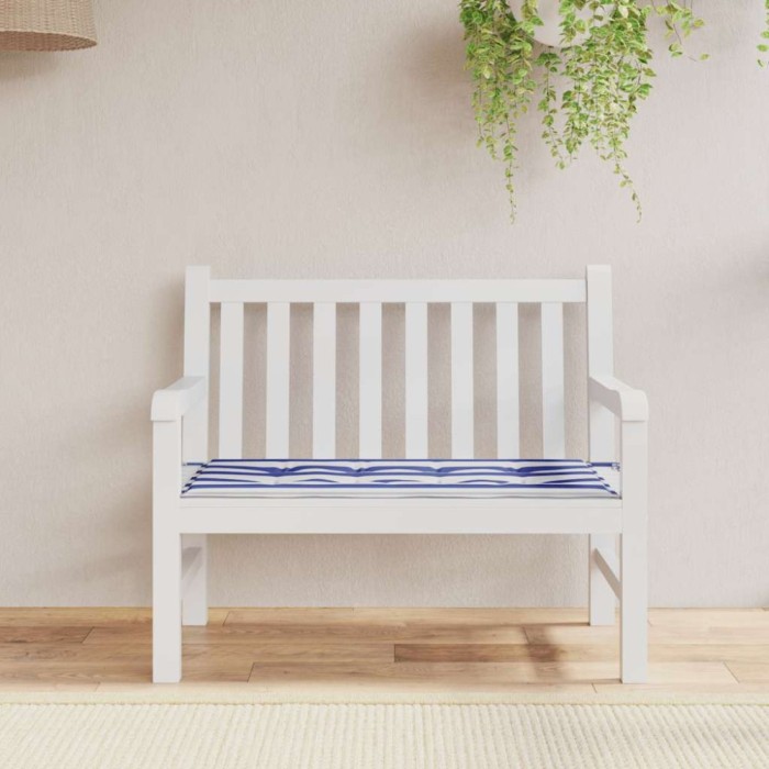vidaXL Pernă de bancă dungi albastre și albe 100x50x4 cm textil oxford