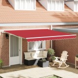 Marchiza retractabilă automată vidaXL roșie 400x300 cm