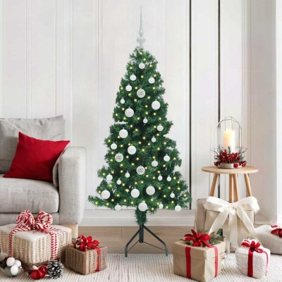 vidaXL Pom de Crăciun Artificial pentru Colț Verde 150 cm PVC și Metal 3397253 foto