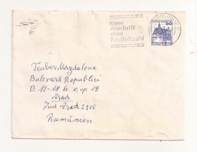FD18 - Plic Circulat international Germania - Romania , 1980 foto