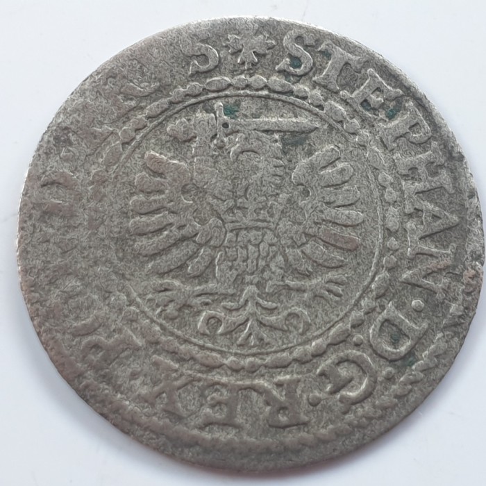 Polonia 1 Schilling / Szelag 1579 Gdansk argint Ștefan Batory