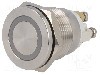 Intrerupator anti-vandalism, OFF-(ON), &Oslash;19mm, ONPOW - GQ19PF-10E/R/24V/S