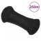 vidaXL Fr&acirc;nghie de lucru, negru, 6 mm, 250 m, polipropilenă
