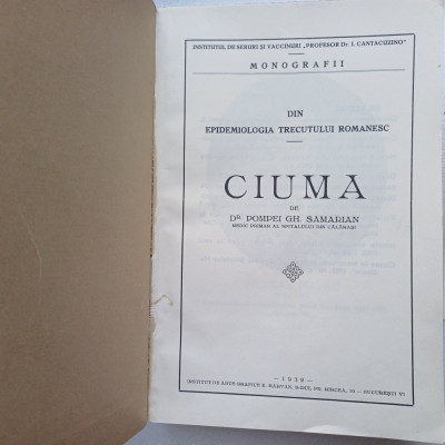 CIUMA-DR.POMPEI GH.SAMARIAN CU DEDICATIE SI SEMNATURA-1932 X2. foto