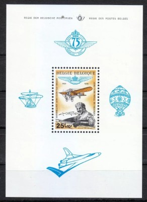 Belgia 1976 - Aviație, Royal Aero Club, colita neuzata foto