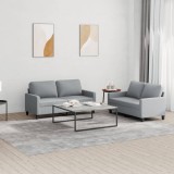 Gossi set de canapele cu perne, 2 piese, gri deschis, textil
