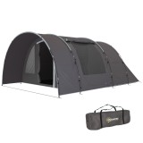 Outsunny Cort de camping cu terasă pentru 4 p&acirc;nă la 6 persoane ușor ventilat impermeabil 5 000 mm montare ușoară sac de transport gri | Aosom Romania