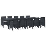 vidaXL Set de masă pentru grădină 11 pcs Antracit și gri deschis 3378754