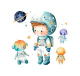 Cumpara ieftin Sticker decorativ Astronaut, Multicolor, 53 cm, 5816ST, Oem