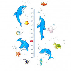 Sticker decorativ, Masuratoare cu Delfini, 160 cm, 773STK