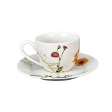 Set ceasca, farfurioara portelan chinezesc multicolor 90 ml, 6 x 5 cm