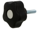Buton de reglare &Oslash;43 mm, filet M6, capac gri