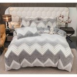 Lenjerie Cocolino 4 Piese Pentru Pat Dublu cu Elastic- JOJ817 Geometric Gri