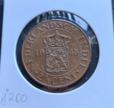 indiile Olandeze 2 1/2 cent 1945 P