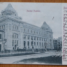 Carte postala circulata , Bucuresti , Palatul Postelor , 1902 , clasica