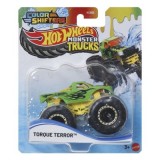 HOT WHEELS MONSTER TRUCK CAMION TORQUE TERROR CU CULORI SCHIMBATOARE SCARA 1 LA 64