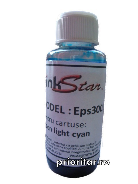 Cerneala EPSON DYE CISS color FOTO ALBASTRA ( Refill Photo Light-Cyan ) pe baza