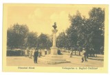 3371 - Rm. SARAT, Buzau, Park, Statue, Romania - old postcard - unused