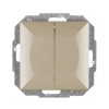 Intrerupator dublu Abex Perla WP-2P SA, incastrat, satin