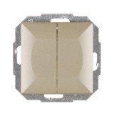 Intrerupator dublu Abex Perla WP-2P SA, incastrat, satin