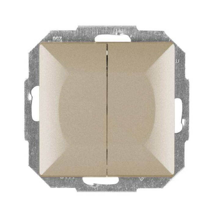 Intrerupator dublu Abex Perla WP-2P SA, incastrat, satin