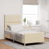 VidaXL Cadru de pat, crem, 90x200 cm, textil