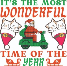 Sticker decorativ, It&amp;#039;s the most wonderful time of the year , Rosu, 60 cm, 7016ST foto