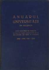 ANUARUL UNIVERSITATII DIN BUCURESTI 1940-1941, 1941-1942-NECUNOSCUT-266567