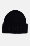 Boss Orange caciula de lana culoarea albastru marin, de lana, 50522449