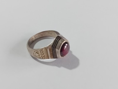 Inel din argint cu caboson ametist #46 foto