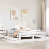 VidaXL Cadru de pat fără saltea, alb, 180x200 cm, lemn masiv pin 3309030