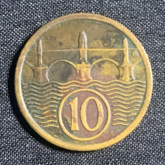 Moneda Cehoslovacia 10 haleri 1922