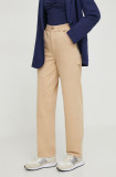 Pepe Jeans pantaloni Betsy femei, culoarea bej, drept, medium waist