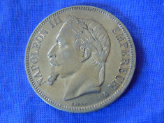 oneda argint 5 Francs 1868A (cr5) foto