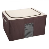 Husă Depozitare Haine, Model Cadru, Fereastră PE, 50x40x28cm, Capacitate 55L, Bej, Oem