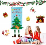 Banner pentru Craciun Yisscen, poliester, multicolor, 40 x 80 cm