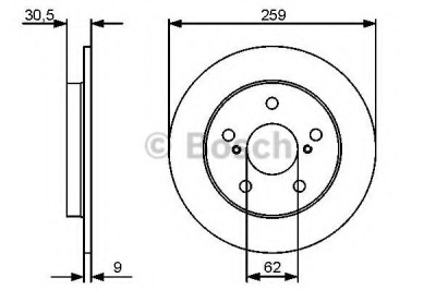 Disc frana TOYOTA AURIS (NRE15, ZZE15, ADE15, ZRE15, NDE15) (2006 - 2012) BOSCH 0 986 479 418 foto